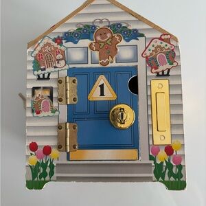 Wooden doorbell House Toy with Locks